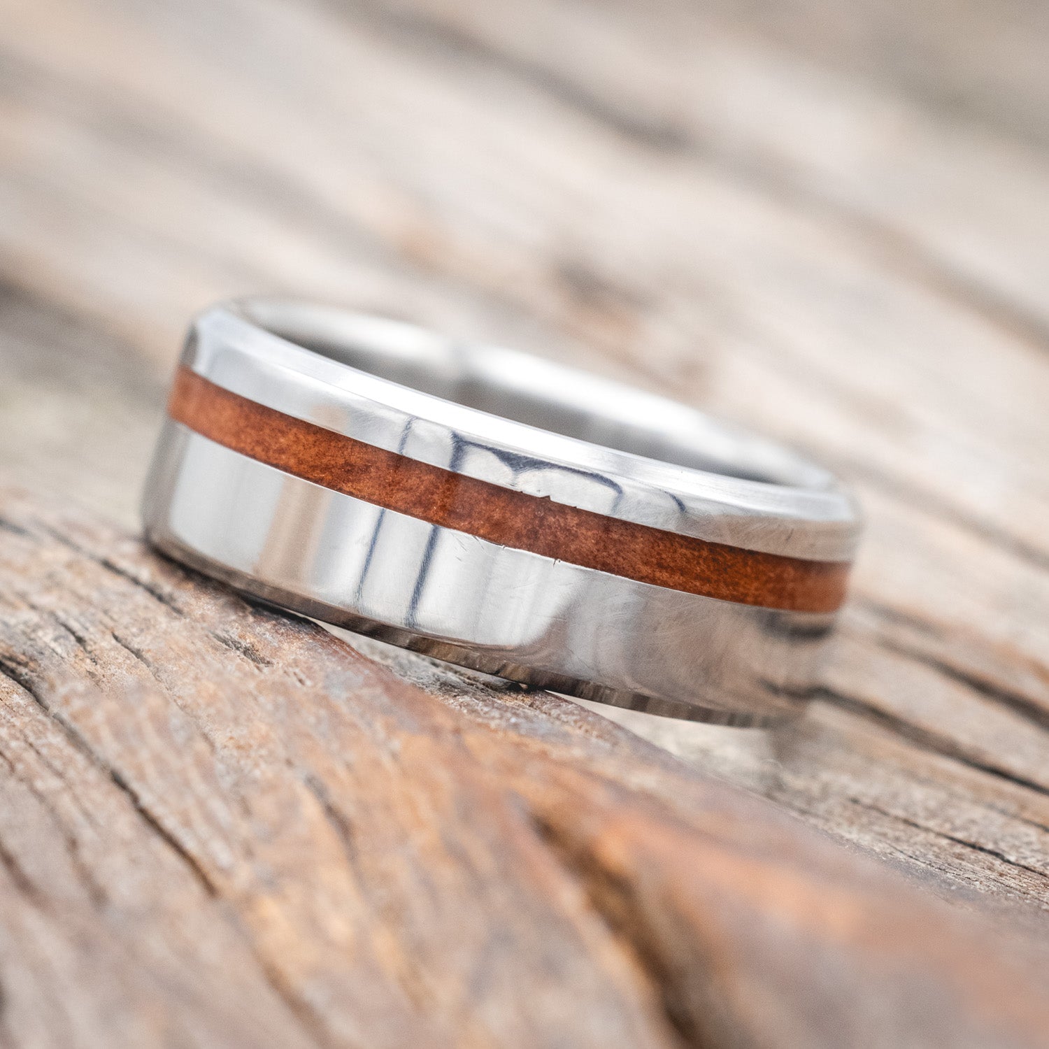 "VERTIGO" - REDWOOD WEDDING RING-Staghead Designs