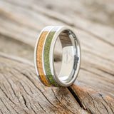 "DYAD" - MOSS & WHISKEY BARREL OAK WEDDING BAND