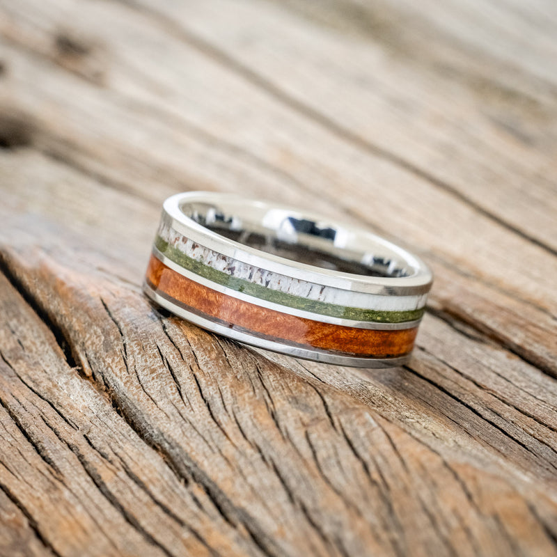 "DYAD" - REDWOOD, ANTLER & MOSS WEDDING BAND-5