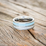 "DYAD" - DIAMOND DUST & TURQUOISE WEDDING BAND