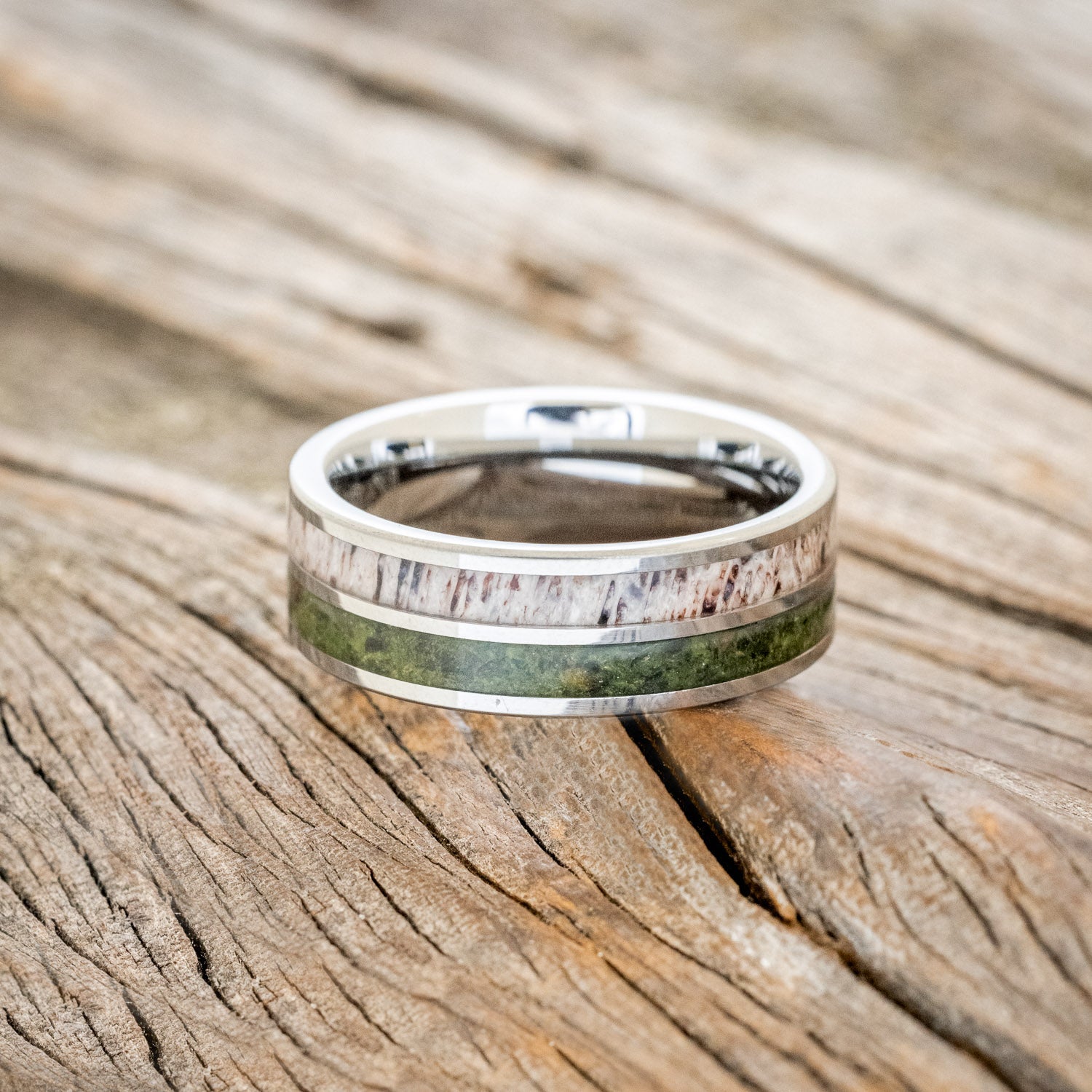 "DYAD" - MOSS & ANTLER WEDDING BAND-6