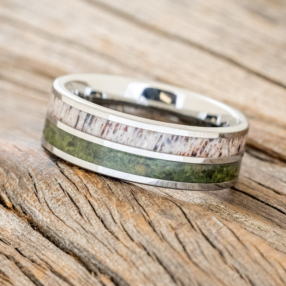 "DYAD" - MOSS & ANTLER WEDDING BAND-5