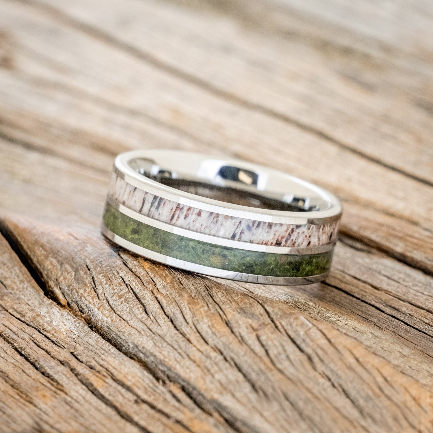 "DYAD" - MOSS & ANTLER WEDDING BAND-5
