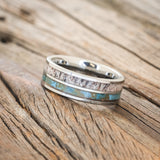 "DYAD" - PATINA COPPER & ANTLER WEDDING BAND - READY TO SHIP-6