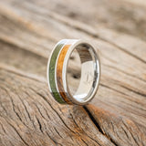 "DYAD" - MATCHING SET OF DRIFTWOOD & MOSS WEDDING BANDS-2