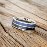 "DYAD" - LAPIS LAZULI WITH BLACK & GOLD MATRIX TRUSTONE WEDDING BAND