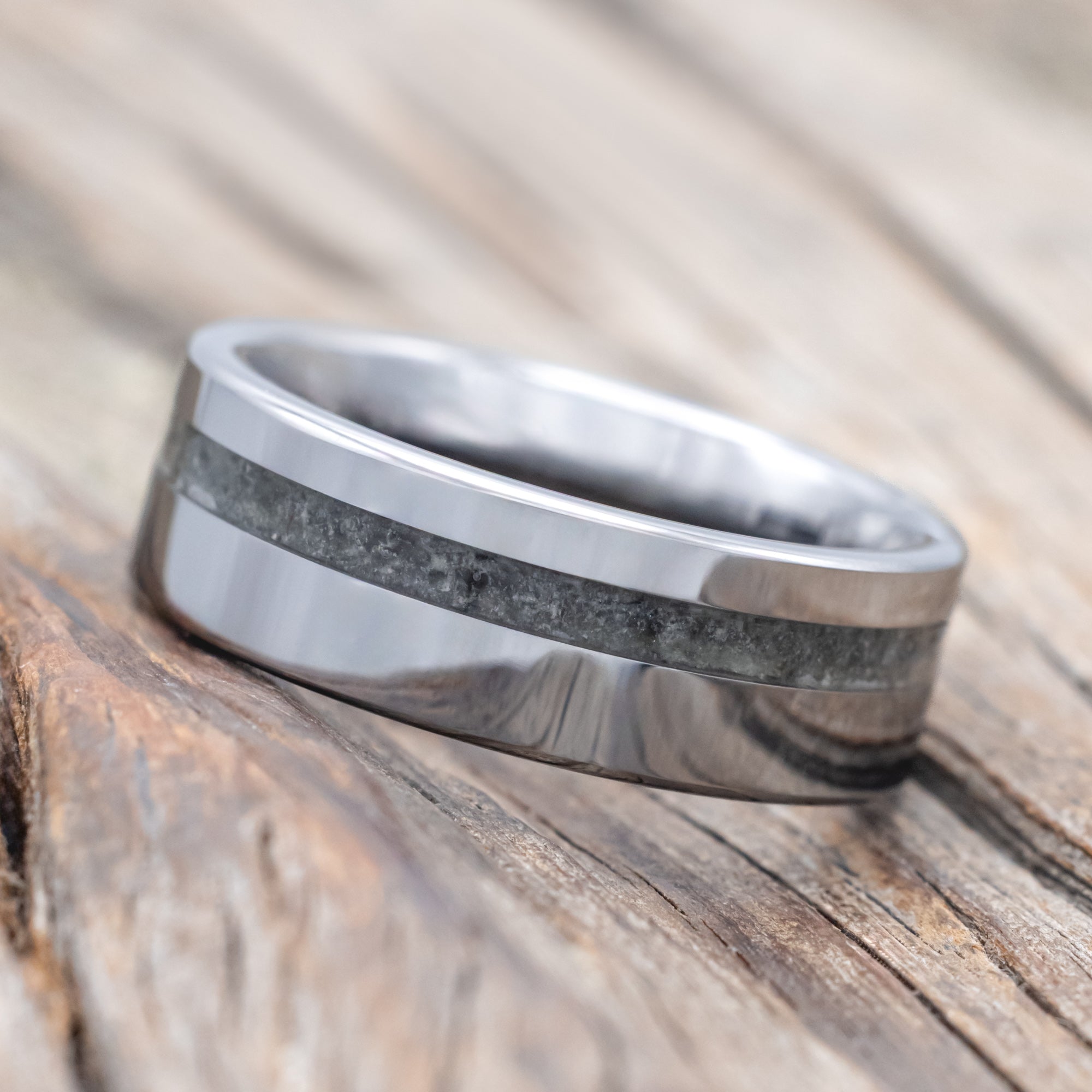 "VERTIGO" - MOLDAVITE WEDDING BAND-Staghead Designs