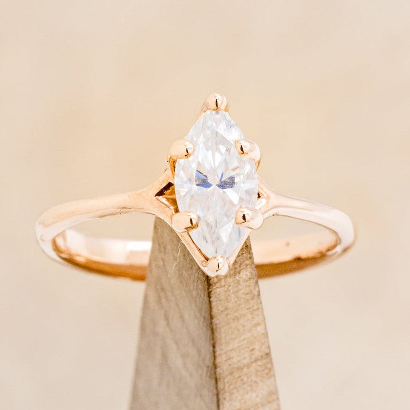 "TULIP" - MARQUISE CUT MOISSANITE SOLITAIRE ENGAGEMENT RING-1