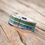 "DYAD" - MOSS & PATINA COPPER WEDDING BAND-Staghead Designs