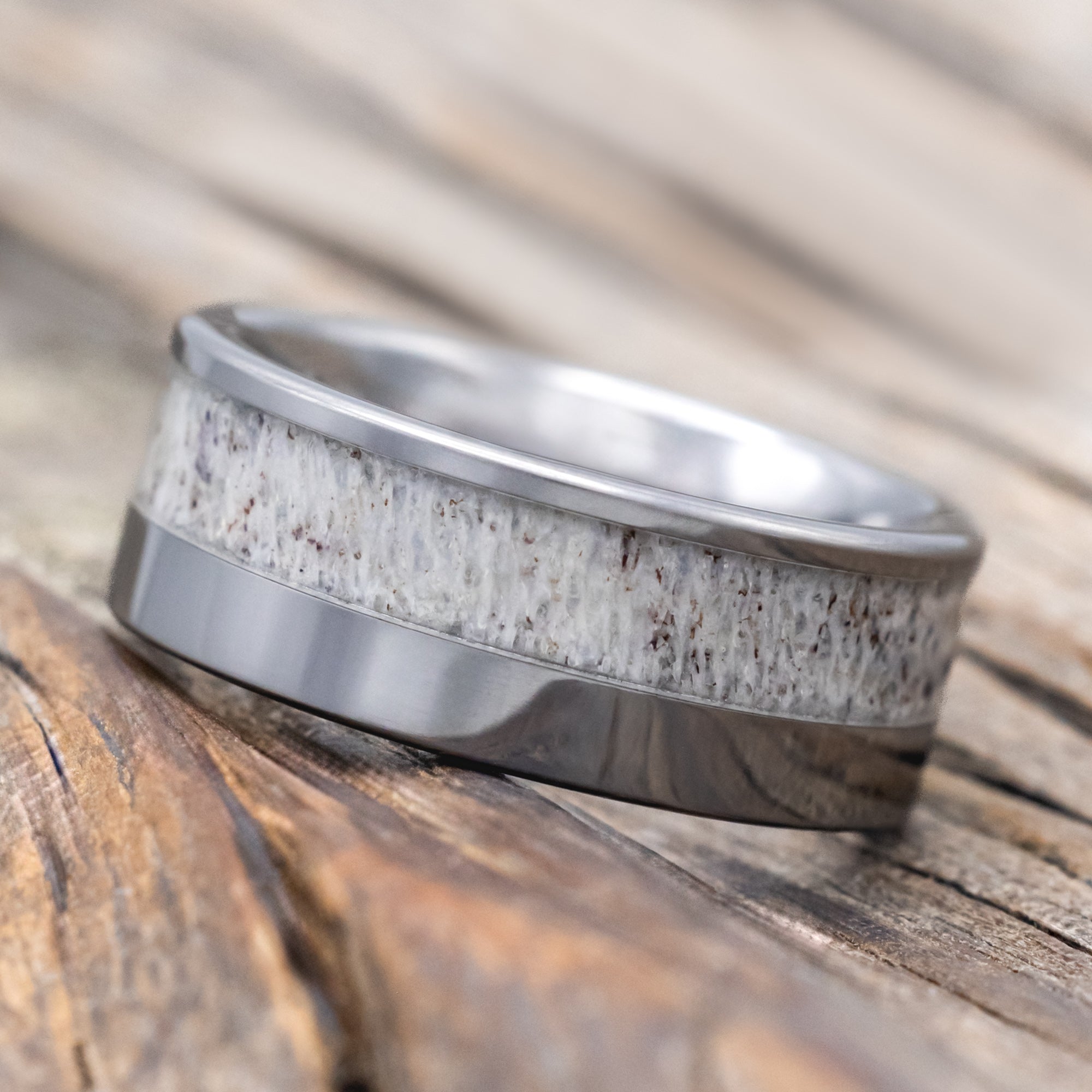 "TANNER" - ELK ANTLER WEDDING BAND-Staghead Designs