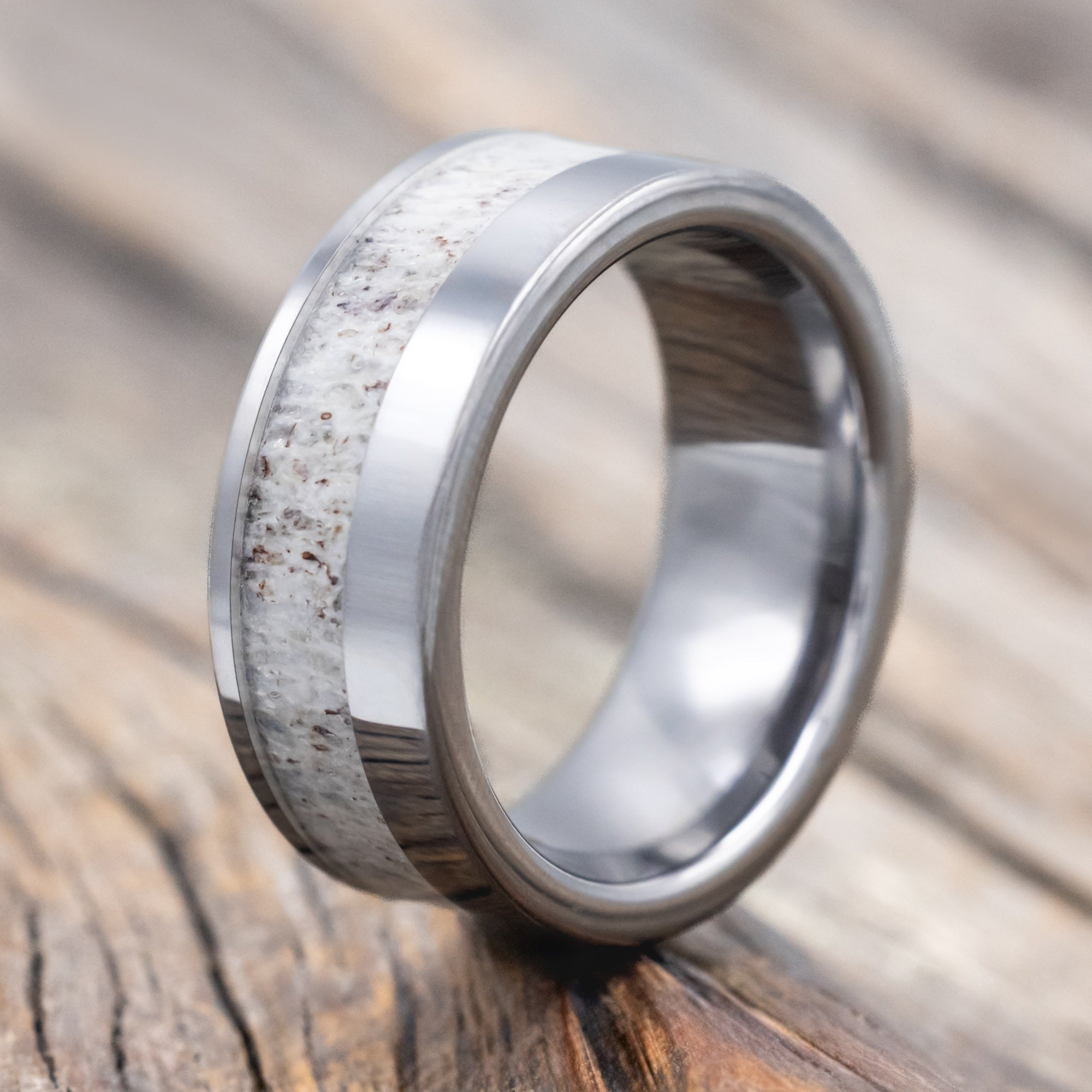 "TANNER" - ELK ANTLER WEDDING BAND-Staghead Designs