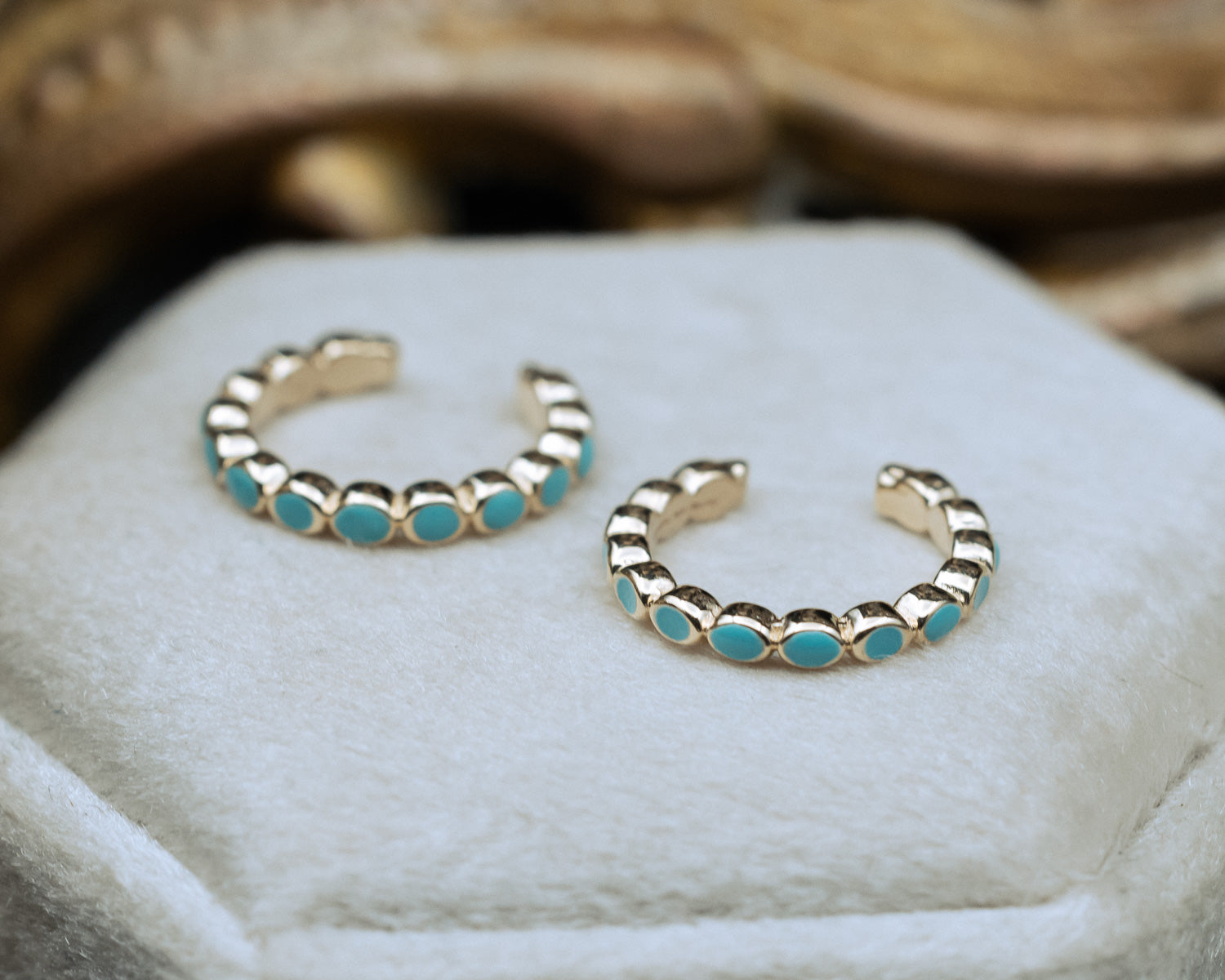 TURQUOISE ENAMEL CUFF-Staghead Designs