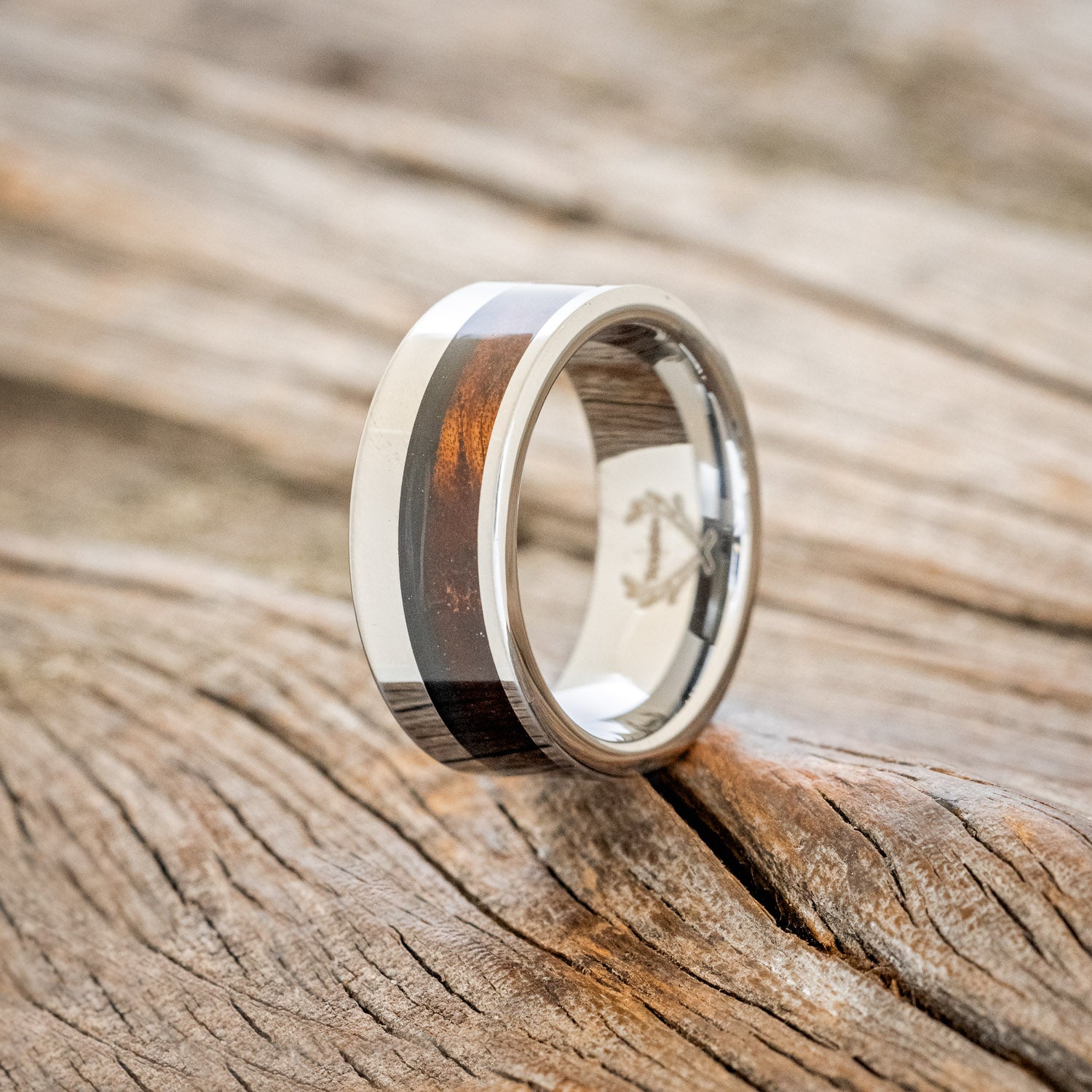 "TANNER" - KOA WOOD & CARBON FIBER WEDDING BAND-4