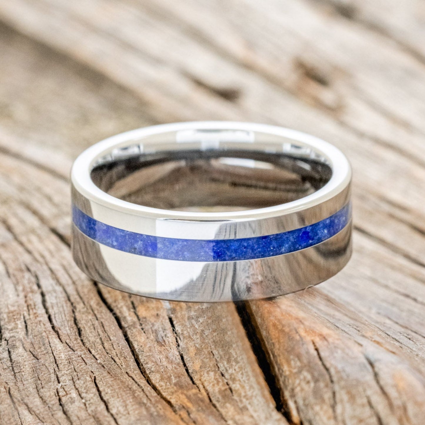 "VERTIGO" - LAPIS LAZULI WEDDING BAND-6