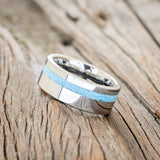 "VERTIGO" - TURQUOISE INLAY WEDDING BAND - TUNGSTEN - SIZE 11-2