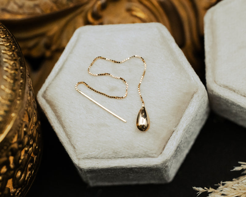 MINI TEARDROP THREADER EARRINGS IN 14K YELLOW GOLD-TearDropThreaderEarrings-MF024838-1