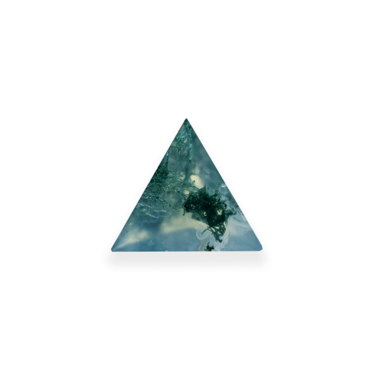 Triangle Cut Moss Agate-Staghead Designs