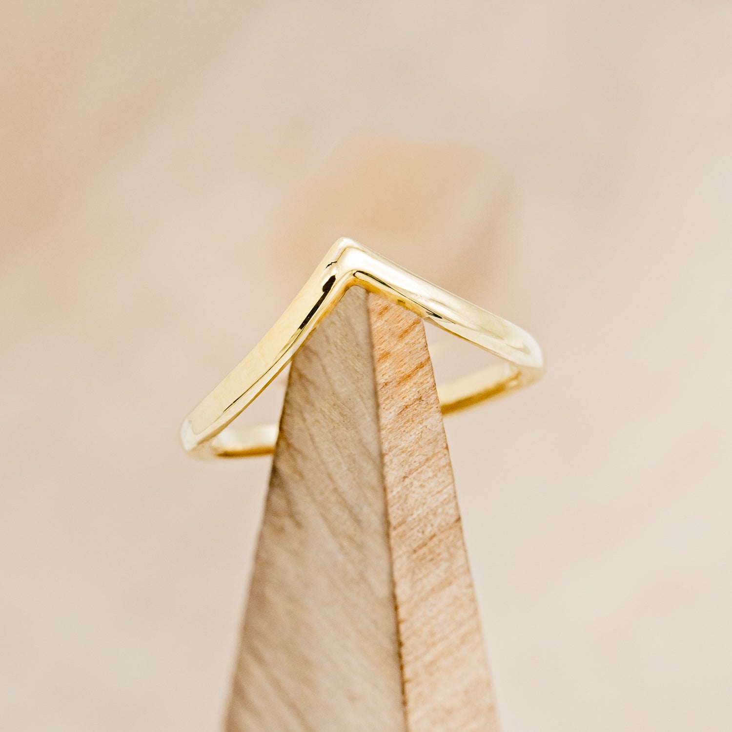 V-SHAPED 14K GOLD STACKER BAND-1