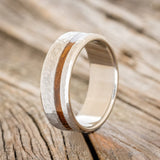 "VERTIGO" - IRONWOOD WEDDING BAND WITH HAMMERED FINISH-1