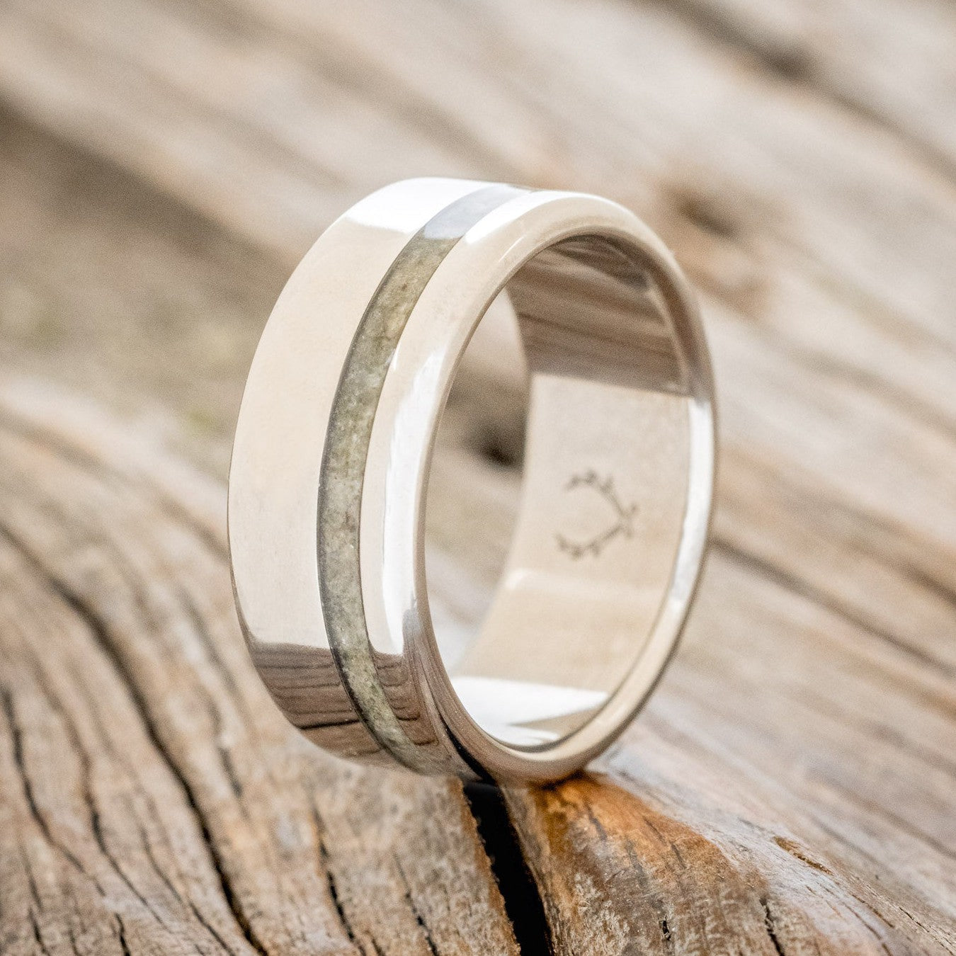 "VERTIGO" - MOLDAVITE WEDDING BAND-1