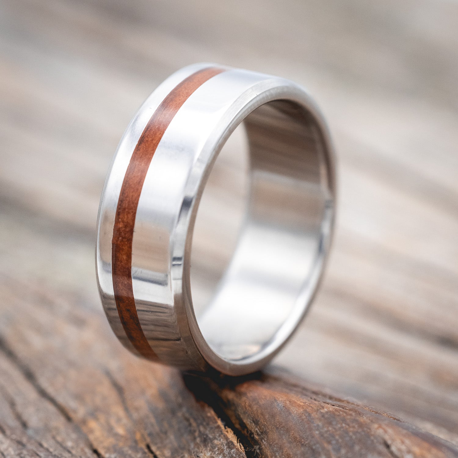"VERTIGO" - REDWOOD WEDDING RING-Staghead Designs