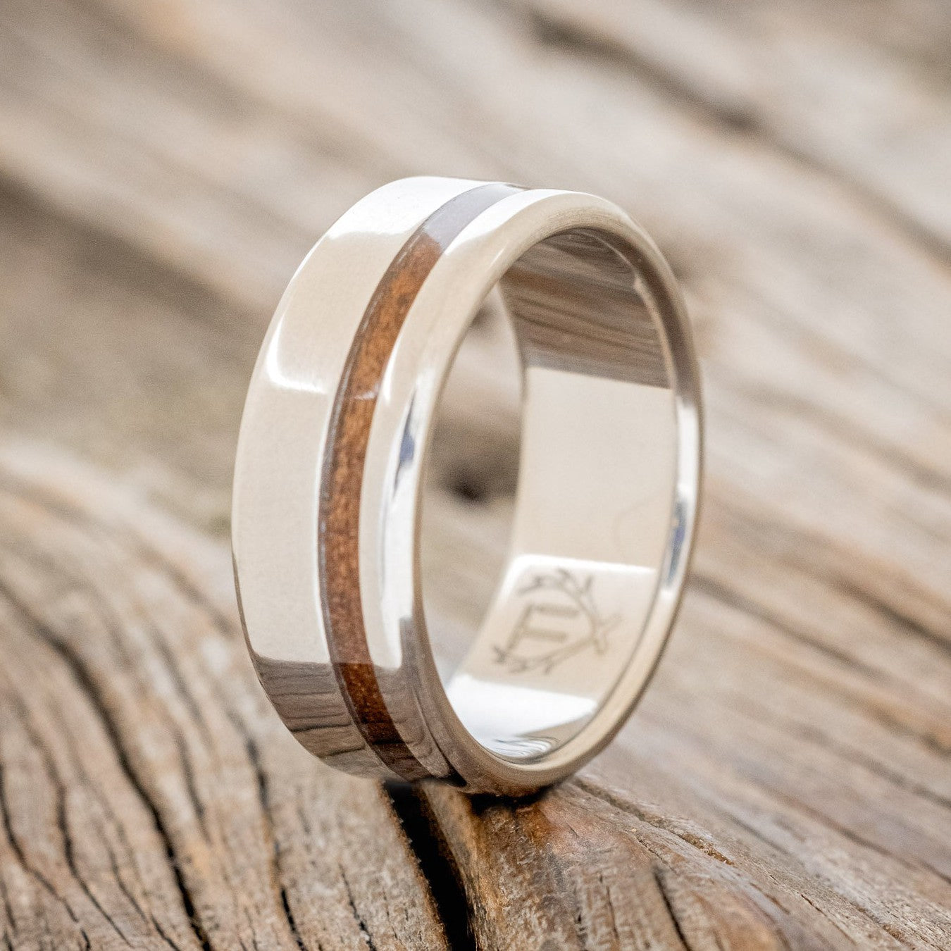 "VERTIGO" - WALNUT WEDDING BAND-1
