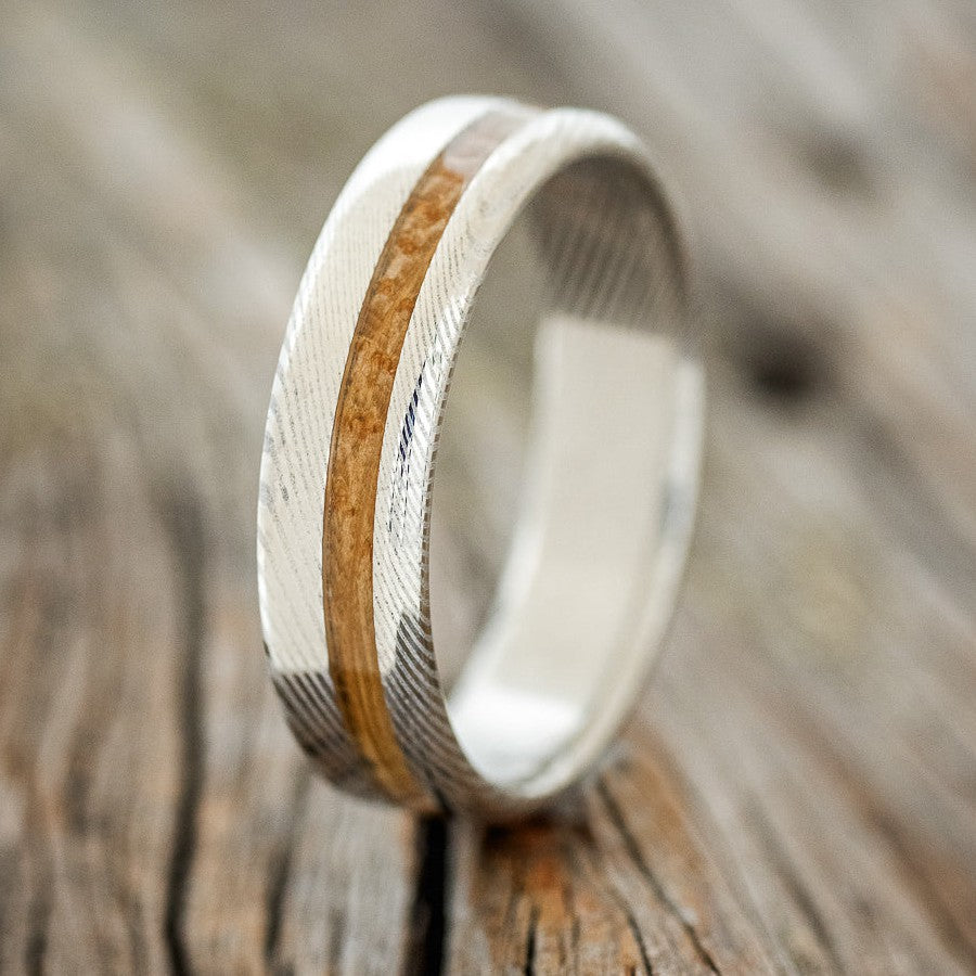 "VERTIGO" - WHISKEY BARREL OAK WEDDING RING-1