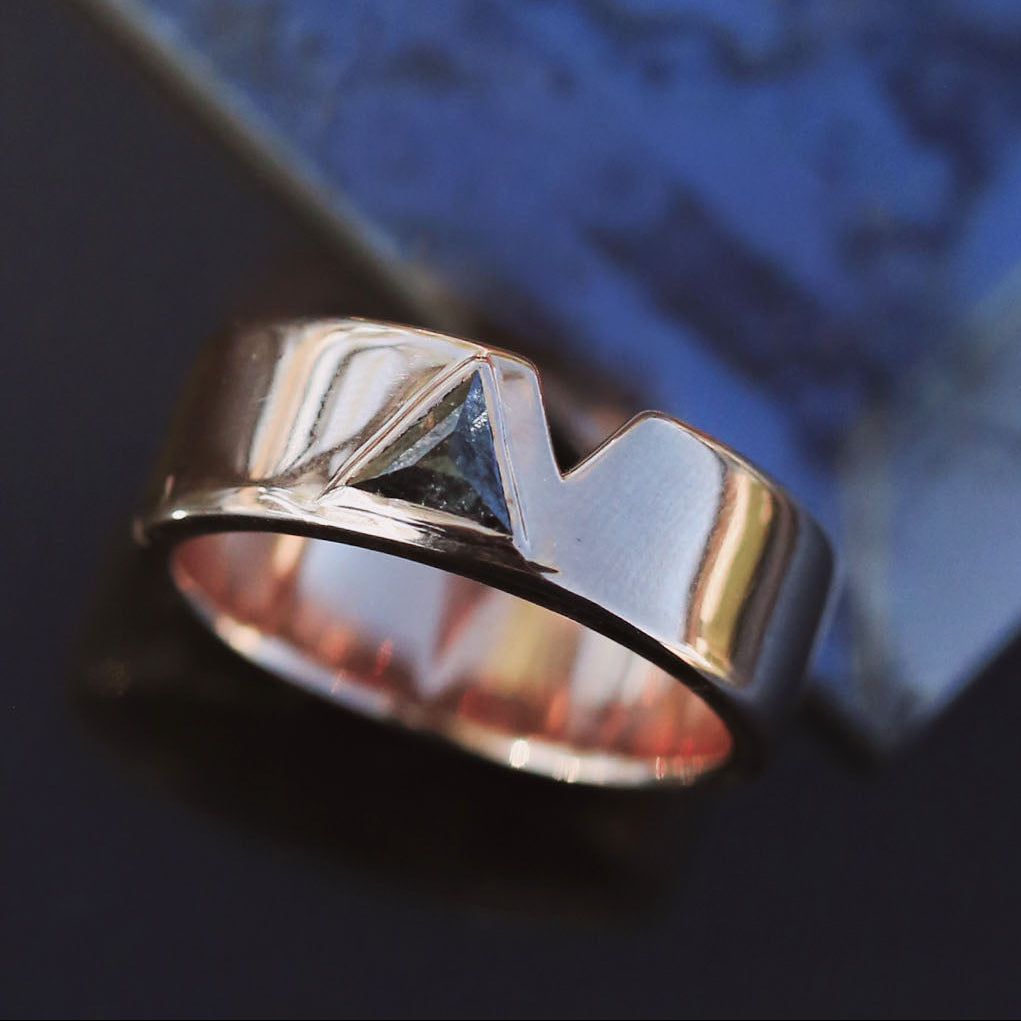 "Valentino" - Salt & Pepper Diamond Wedding Band-Staghead Designs