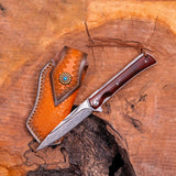 CUSTOM SANDALWOOD & DAMASCUS STEEL KNIFE-4