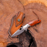 CUSTOM SANDALWOOD & DAMASCUS STEEL KNIFE-3