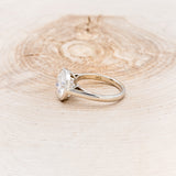 "EDITH" - SOLITAIRE BEZEL SET MOISSANITE ENGAGEMENT RING WITH DIAMOND ACCENTS-3