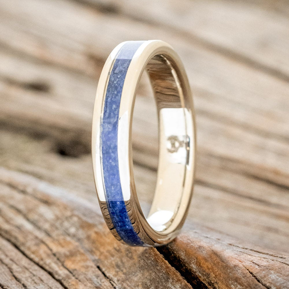 "PERENNA" - LAPIS LAZULI 14K GOLD STACKING BAND-4
