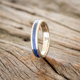 "PERENNA" - LAPIS LAZULI 14K GOLD STACKING BAND-4