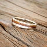 "CASTOR" - OLIVE WOOD & REDWOOD WEDDING BAND-5