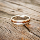 "CASTOR" - OLIVE WOOD & REDWOOD WEDDING BAND-6