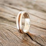 "CASTOR" - OLIVE WOOD & REDWOOD WEDDING BAND-4