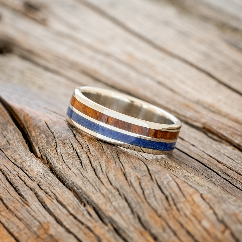 "DYAD" - IRONWOOD & LAPIS LAZULI WEDDING BAND