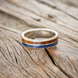 "DYAD" - IRONWOOD & LAPIS LAZULI WEDDING BAND-3