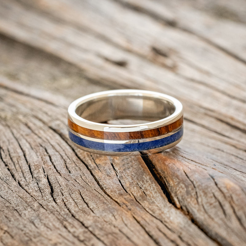 "DYAD" - IRONWOOD & LAPIS LAZULI WEDDING BAND