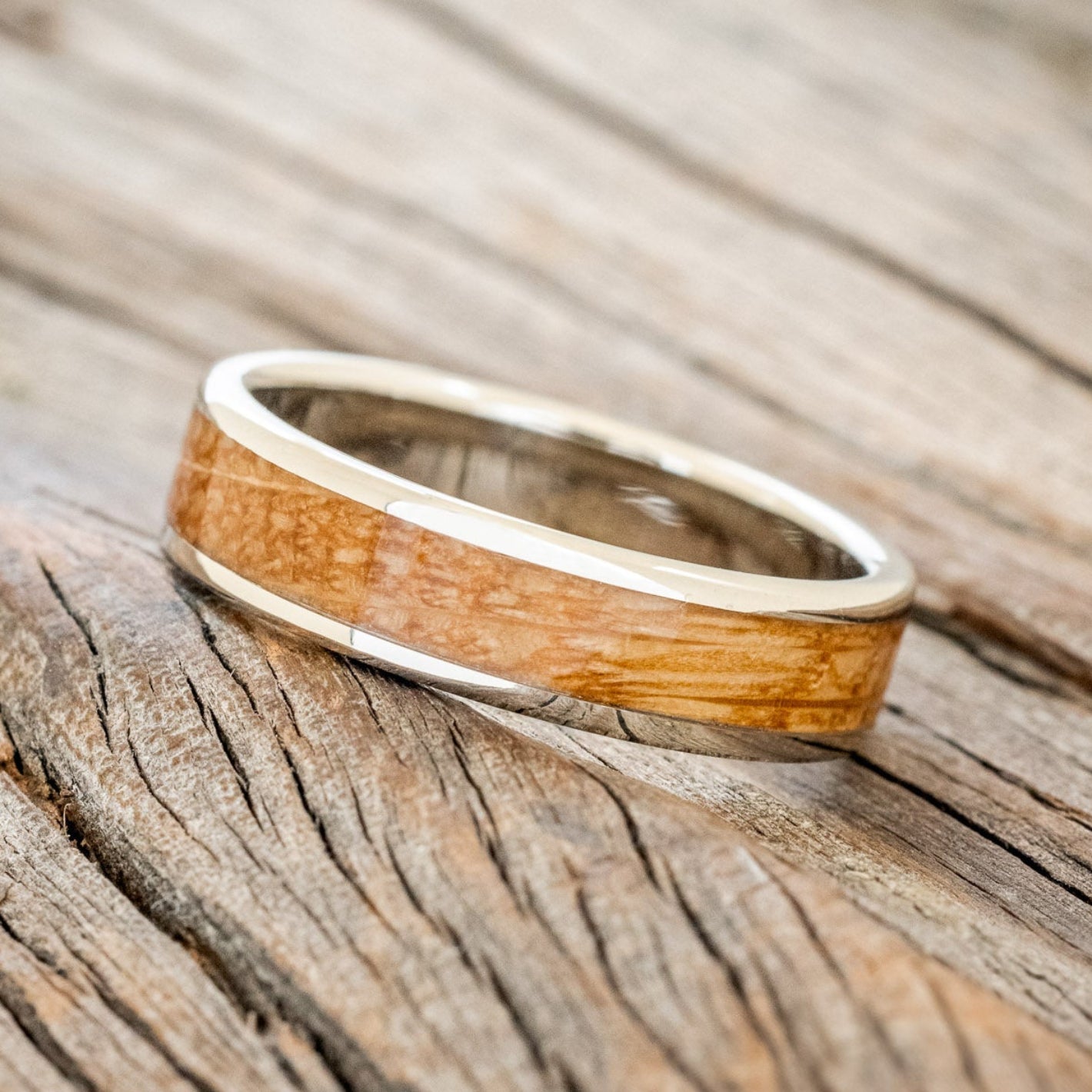 "RAINIER" - WHISKEY BARREL OAK WEDDING RING-2