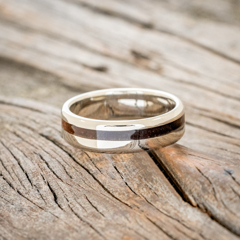 "VERTIGO" - OFFSET KOA WOOD WEDDING BAND-12