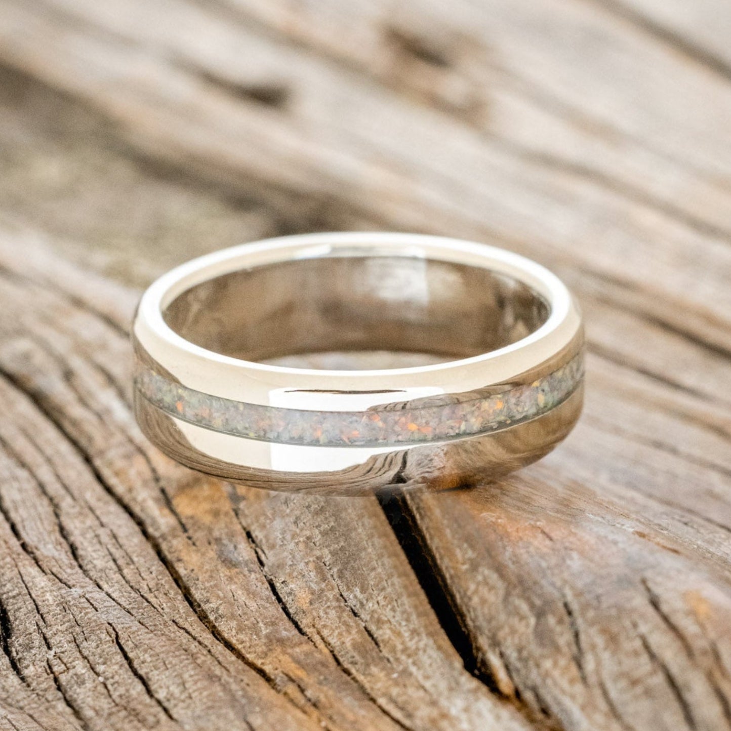 "VERTIGO" - FIRE & ICE OPAL WEDDING BAND-15