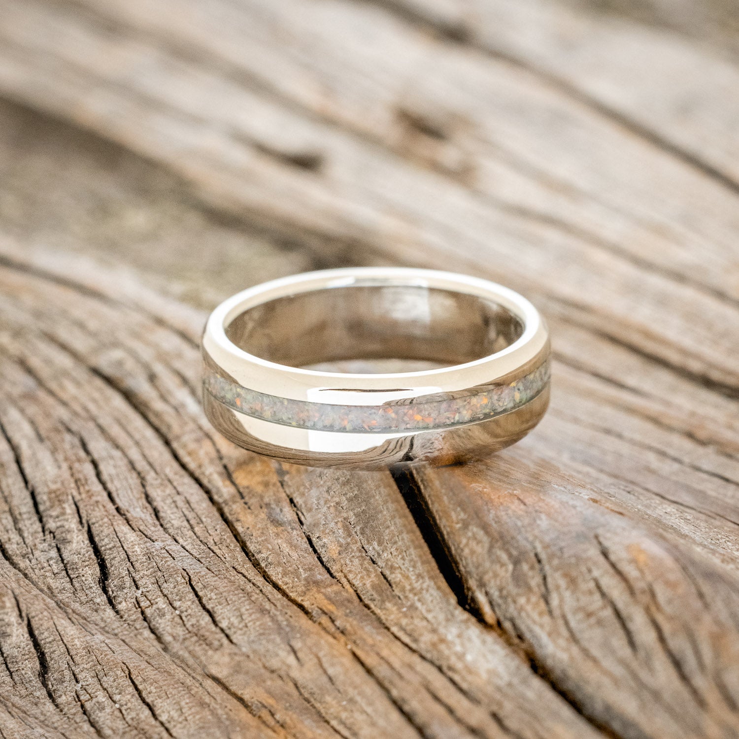 "VERTIGO" - FIRE & ICE OPAL WEDDING BAND-15