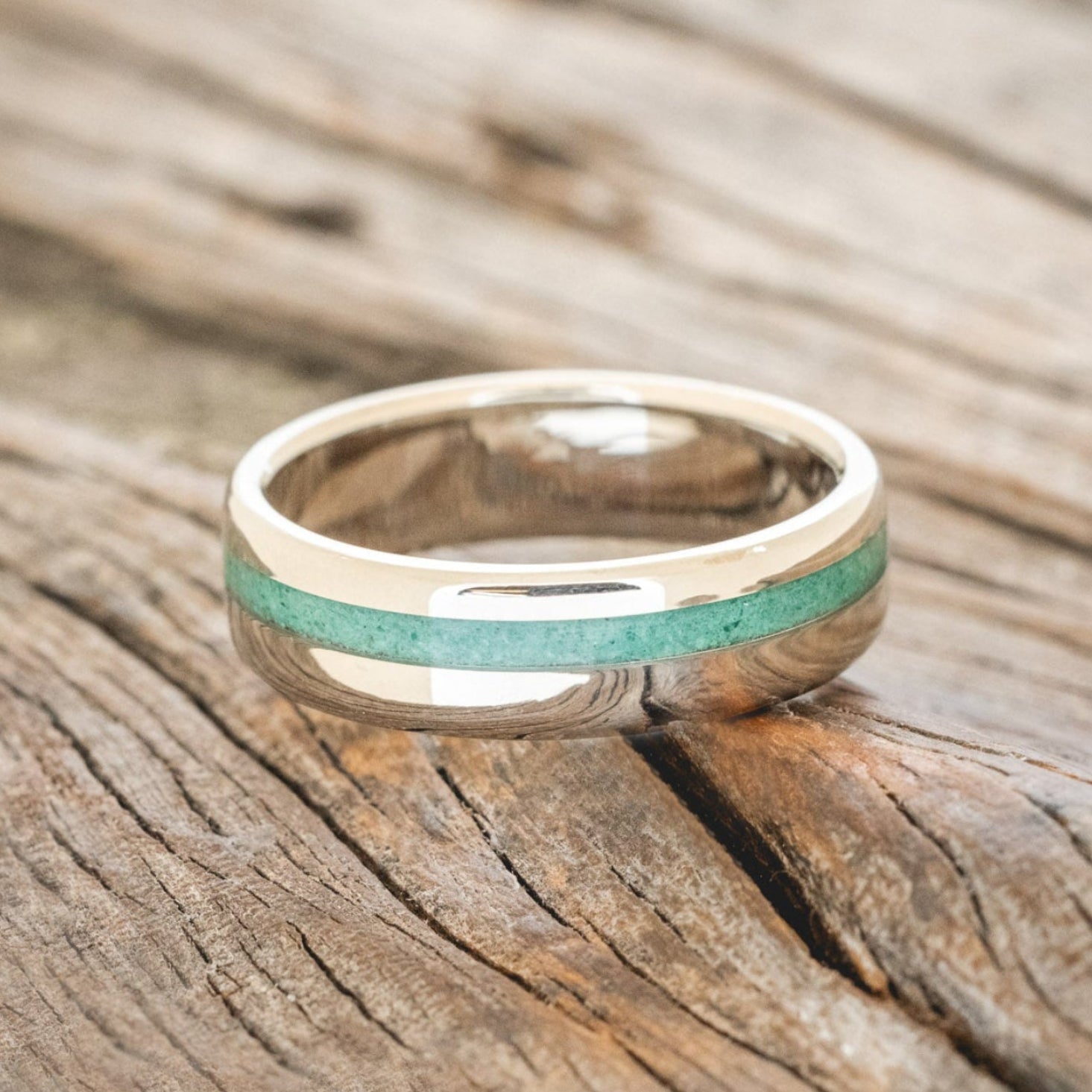 "VERTIGO" - MALACHITE WEDDING RING FEATURING A 14K GOLD BAND-9