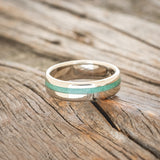 "VERTIGO" - MALACHITE WEDDING RING FEATURING A 14K GOLD BAND-9