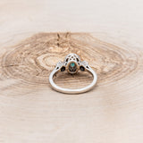 "AMELIA" - OVAL LAB-GROWN ALEXANDRITE ENGAGEMENT RING WITH BLACK DIAMOND HALO & ACCENTS-5