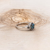 "AMELIA" - OVAL LAB-GROWN ALEXANDRITE ENGAGEMENT RING WITH BLACK DIAMOND HALO & ACCENTS-2