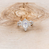 "ARTEMIS ON THE VINE DIVINE" - PEAR ENGAGEMENT RING WITH DIAMOND ACCENTS & A BRANCH-STYLE BAND-7