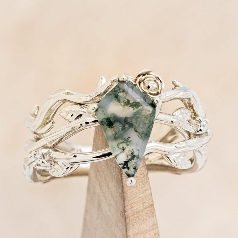 "ARTEMIS ON THE VINE" - KITE CUT ENGAGEMENT RING WITH DIAMOND ACCENTS-2