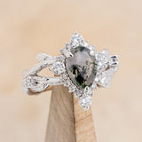 "ARTEMIS ON THE VINE DIVINE" - PEAR ENGAGEMENT RING WITH DIAMOND ACCENTS & A BRANCH-STYLE BAND-3